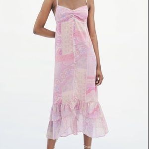 COPY - zara paisley pink maxi dress NWT